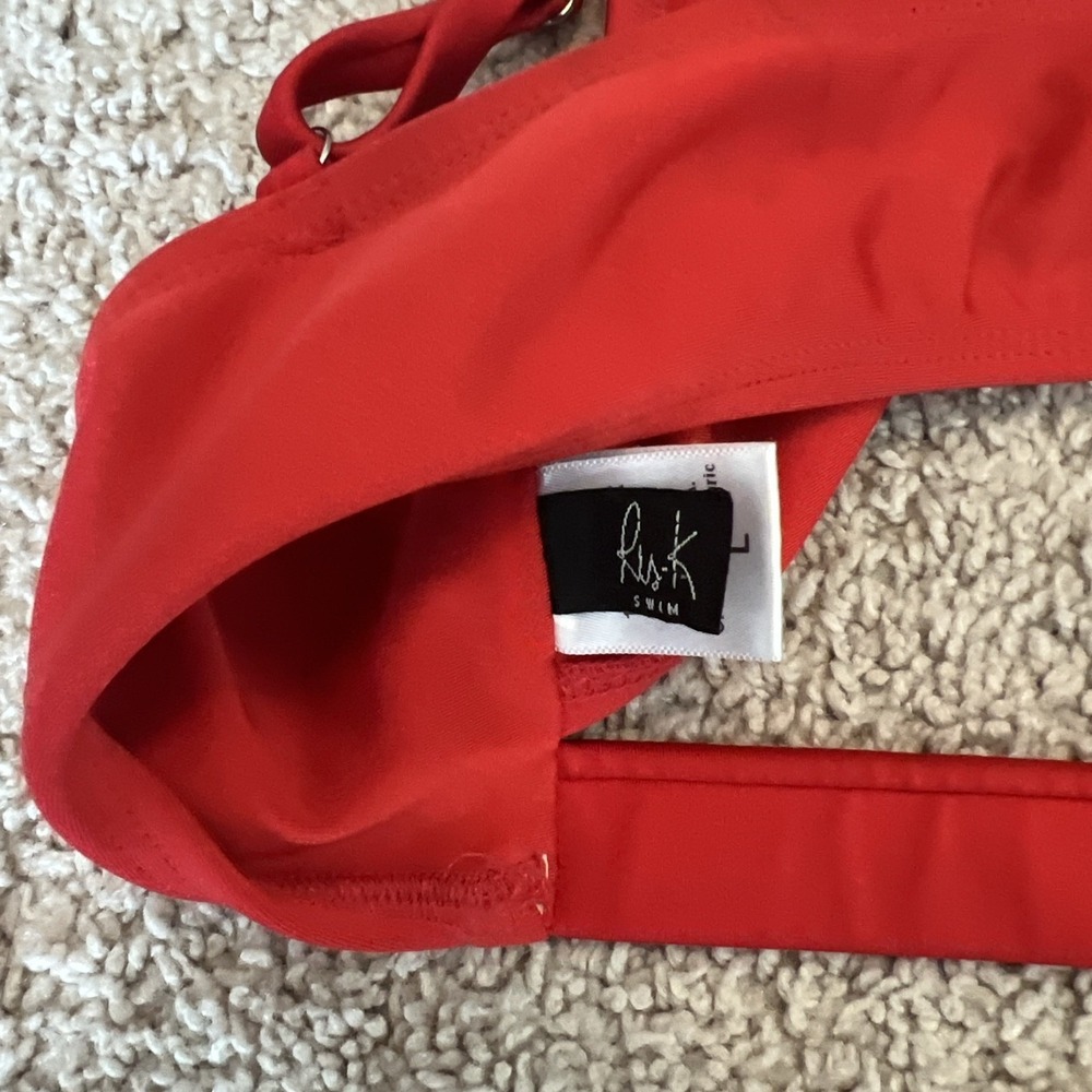 Red Ris-k Discovery Cutout Bikini Top Size large - Picture 5 of 6